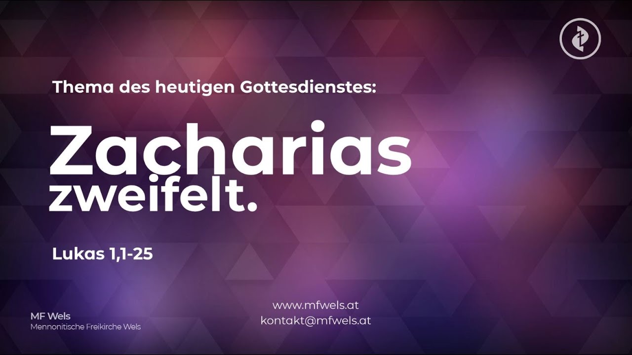 Zacharias zweifelt. Lukas 1,1-25